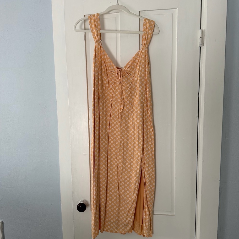 Abercrombie & Fitch Orange/Yellow Floral Midi Dress